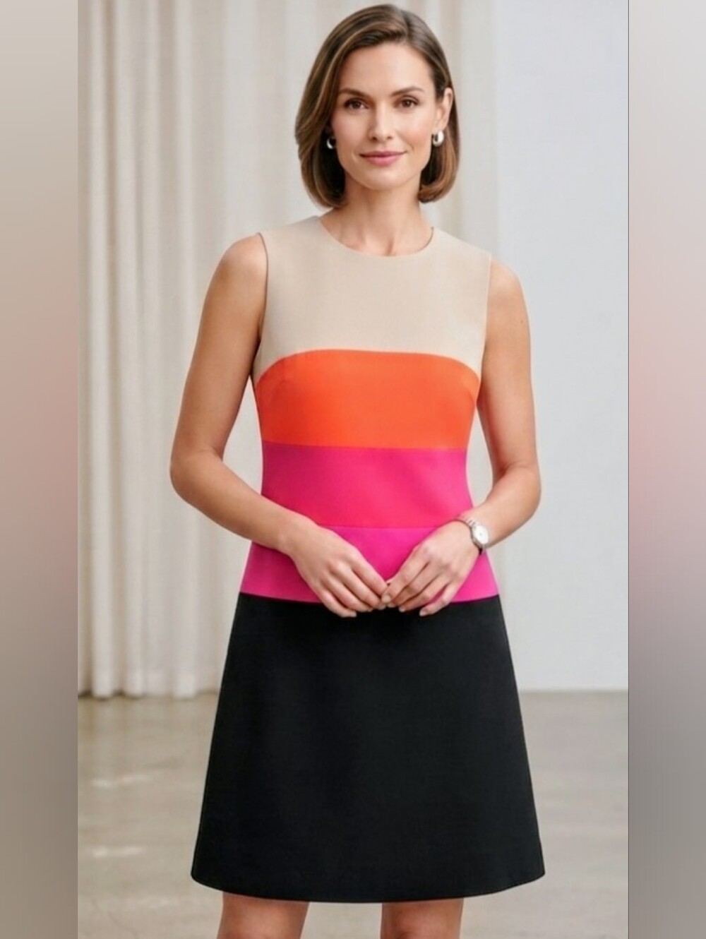 Calvin Klein Colorblock A-Line Sleeveless Dress - Size 8 , NWOT